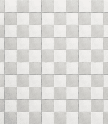 A grid of alternating light and slightly darker grey square tiles arranged in a checkerboard pattern, viewed from above.